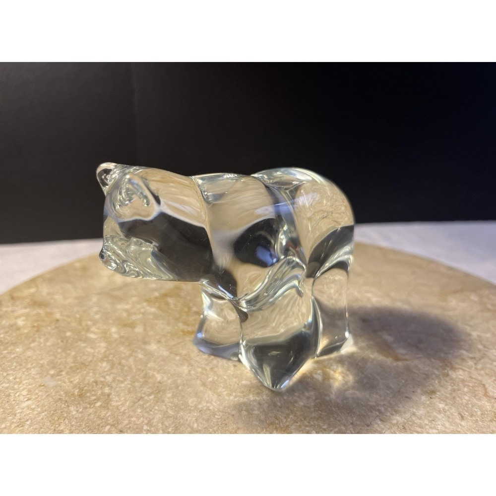 1940's New Martinsville Crystal Papa Bear Figurine Paperweight